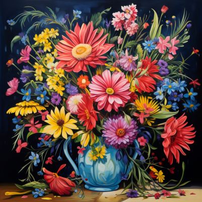 Paint By Number Wild Flowers in Vase – Artist By Number
