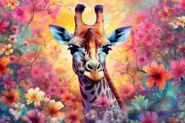 Giraffe  And A Magical Land