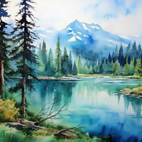Thumbnail for Calm Lake And Mountain  Paint by Numbers Kit