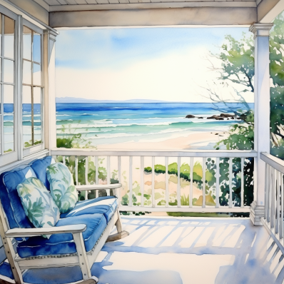 Seaside Relaxing Porch  Paint by Numbers Kit