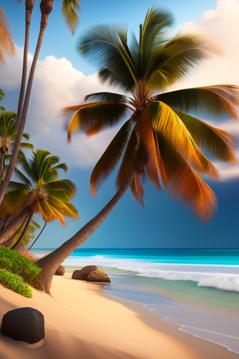 Palm Tree In Paradise Blue Seas