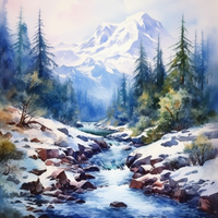 Thumbnail for Winter Stream  Paint by Numbers Kit