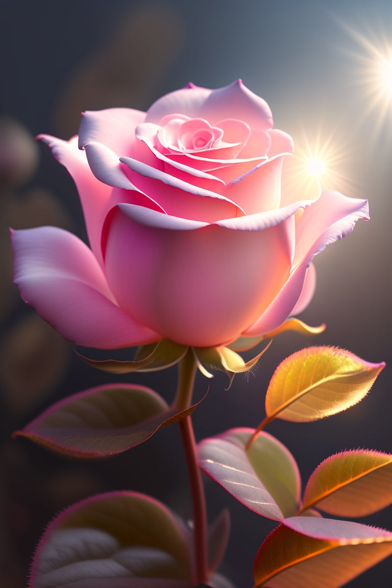 Soft Pink Rose In Sweet Summer Sunshine