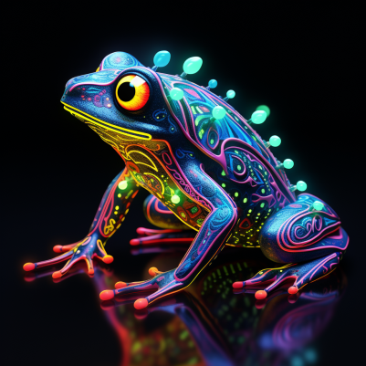 Abstract Neon Frog