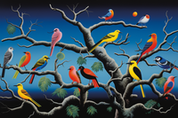 Thumbnail for Colorful Birds On Branches