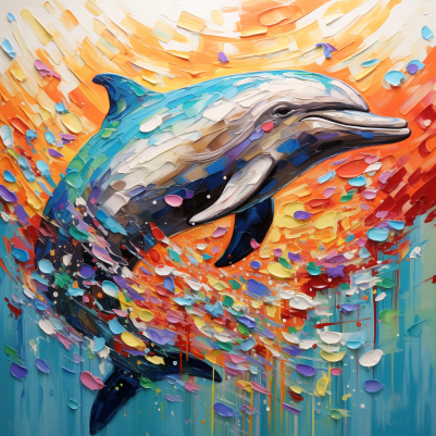 Dolphin Colorful Art