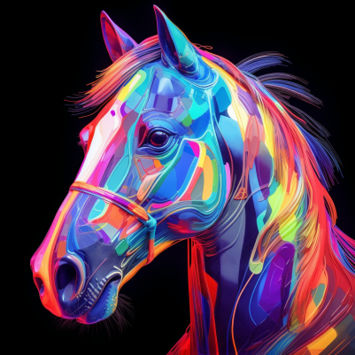 Neon Horse Head