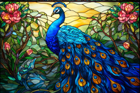 Thumbnail for Peacock On Stained Glass  Paint by Numbers Kit