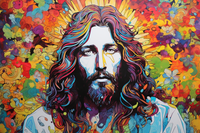 Thumbnail for Concerned Colorful Jesus   Paint by Numbers Kit