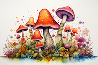 Thumbnail for Pretty Watercolor Mushrooms