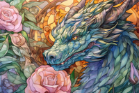 Thumbnail for Dreamy Dragon Among Roses