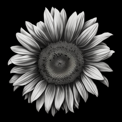 Black And White Sunflower