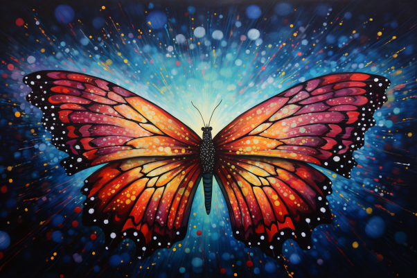 Butterfly On Glowing Night  Paint by Numbers Kit