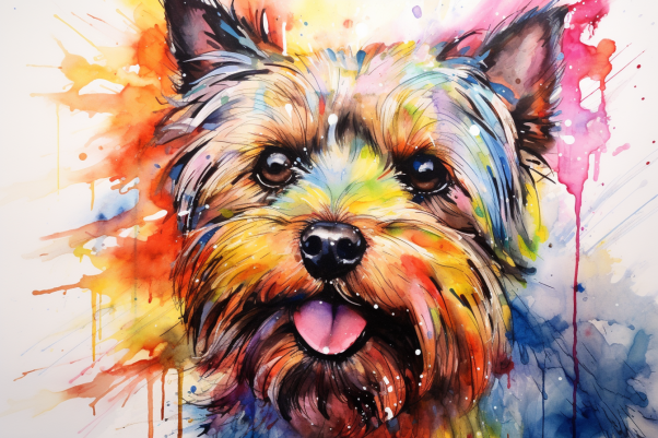 Yorkie Colorful Watercolor