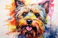 Thumbnail for Yorkie Colorful Watercolor   Paint by Numbers Kit