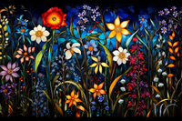 Thumbnail for Evening Wildflowers On Stained Glass