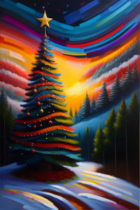 Thumbnail for Vibrant Colored Christmas Tree In Colorful Forest