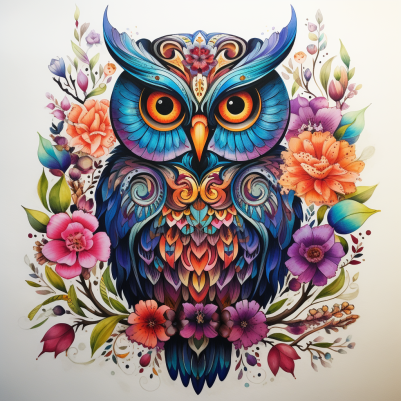 Mesmerizing Colorful Owl
