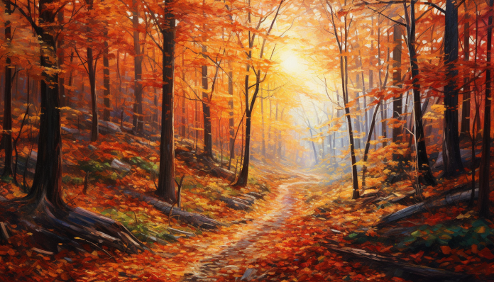 Orange Autumn Trail  Paint by Numbers Kit