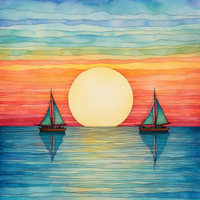 Thumbnail for Watercolor Sailboats On The Horizon