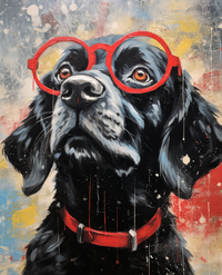 Thumbnail for Black Doggy In Big Red Glasses