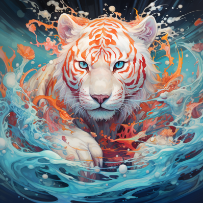 Splashing Tiger   Paint by Numbers Kit