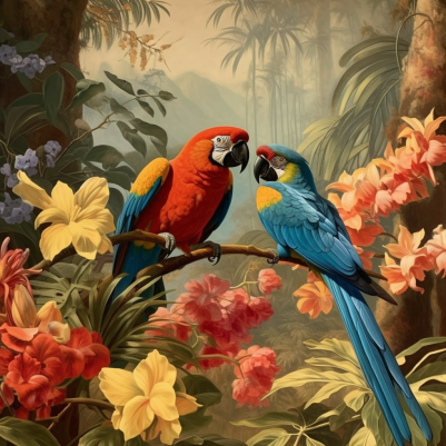 Two Tropical Birds On A Date