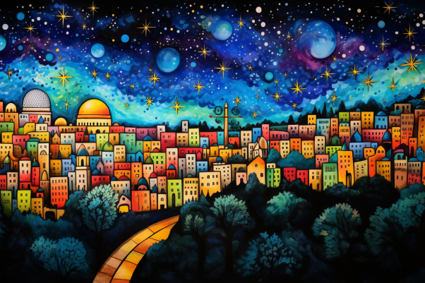 Colorful Israel Starry Night
