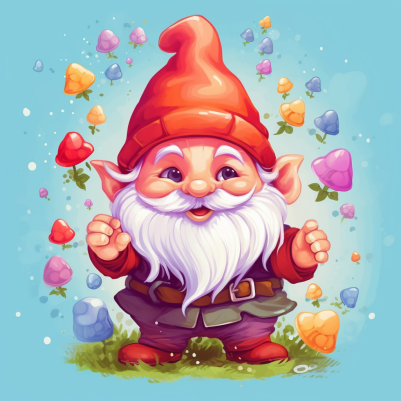 Adorable Cheerful Gnome