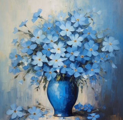 Blue Flowers In A Vase