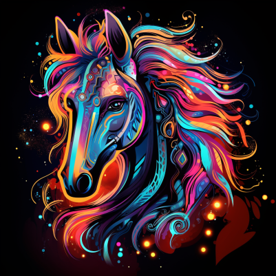 Abstract Neon Horse