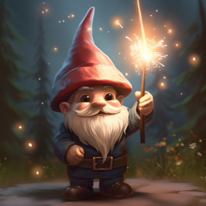 A Gnome And His Sparkler