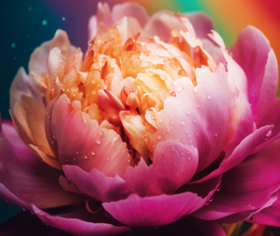 A Peonie And Glimpse Of Rainbow
