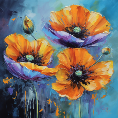 Golden Poppy Painting