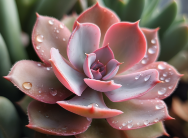 Morning Dew on A Sweet Succulent