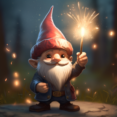 Red, White And Blue Gnome And His Sparkler
