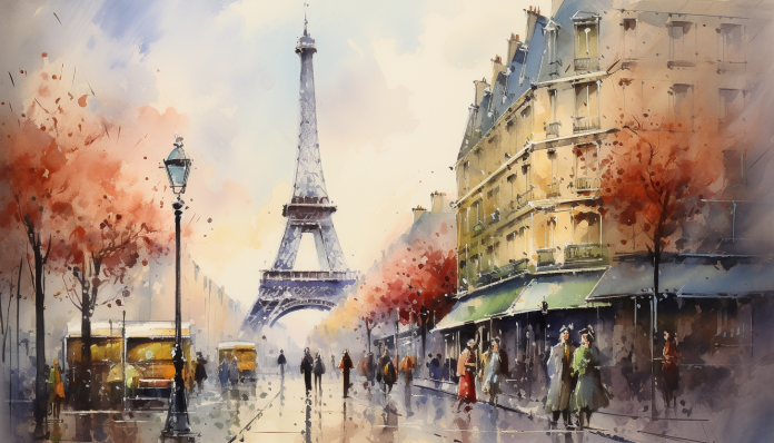 The Eiffel Tower Paris Street   Paint by Numbers Kit