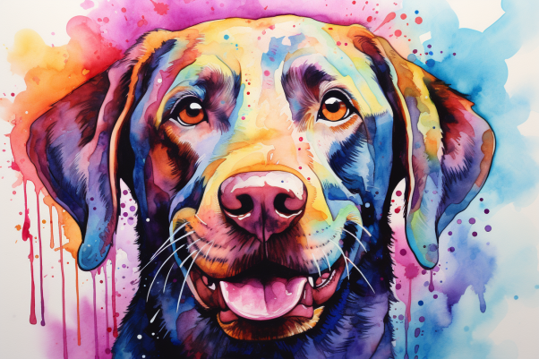 Watercolor Happy Labrador