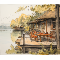 Thumbnail for Vintage Dining Lakeside Watercolor