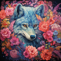 Thumbnail for Feminine  Wolf Amongst Flowers