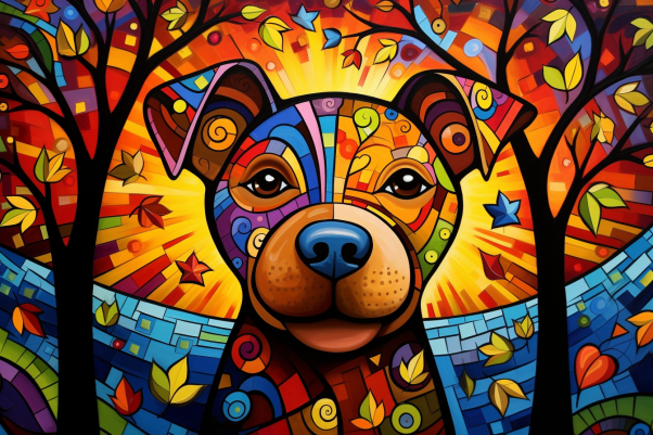 Abstract Pit Bull In The Fall