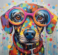 Thumbnail for Painted Polka Dot Dog In Glasses