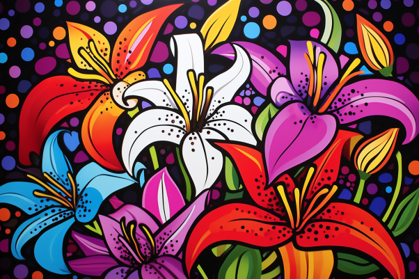 Vibrantly Vivad Lilies  Paint by Numbers Kit