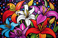 Thumbnail for Vibrantly Vivad Lilies  Paint by Numbers Kit