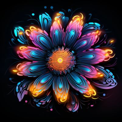 Glowing Abstract Daisy