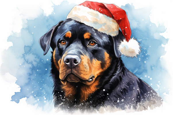 Peaceful Christmas Rottweiler