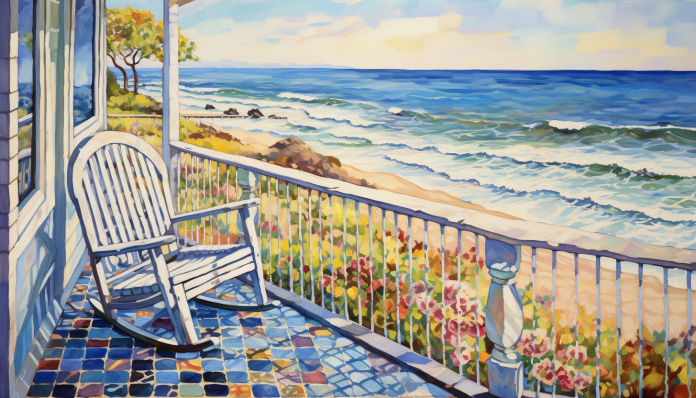 A Porch By The Sea  Paint by Numbers Kit