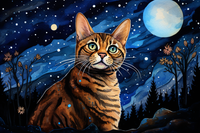 Thumbnail for Stargazing Bengal Kitty  Paint by Numbers Kit