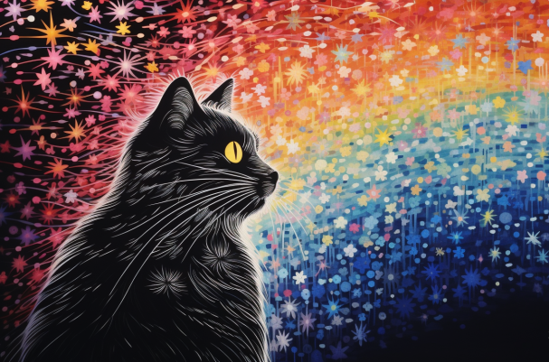 Stargazing Kitty Cat  Paint by Numbers Kit