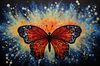Thumbnail for Artsy Red Butterfly  Paint by Numbers Kit